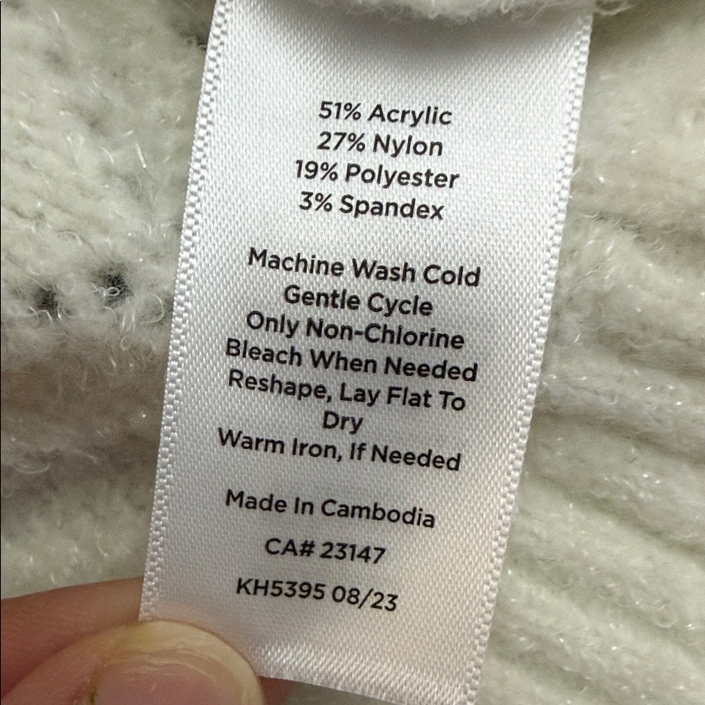Talbots Cream Textured Sweatshirt. CAJA. #3 - Picture 8 of 10